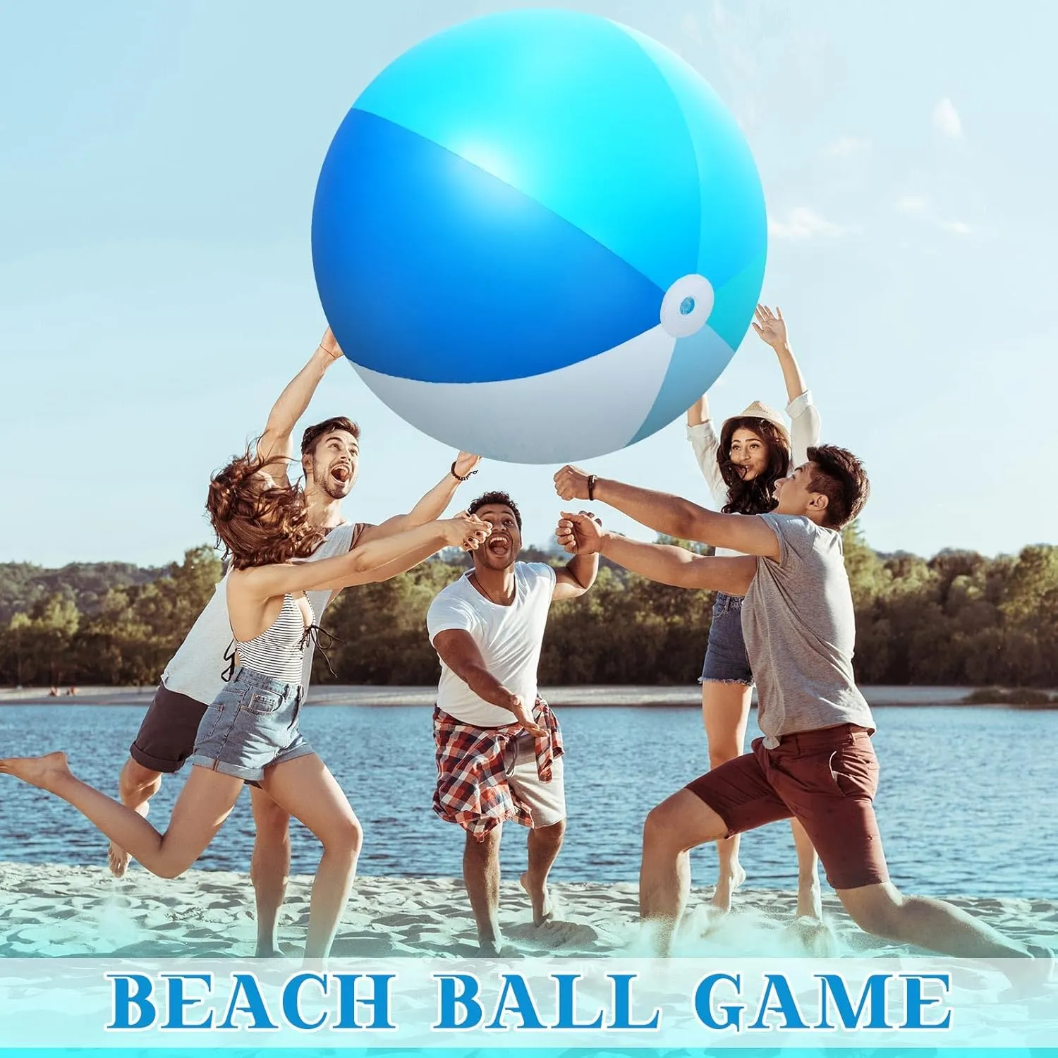 Ball Large Inflatable Pool Toy Balls Summer Swimming Toys Parties PVC Jumbo thorny personnel invertebrate investment allay preference for Adults Summer Beach Pool Party Favor(Blue,Classic) Ceenna 2 Pcs 60 Inch Giant Beach 