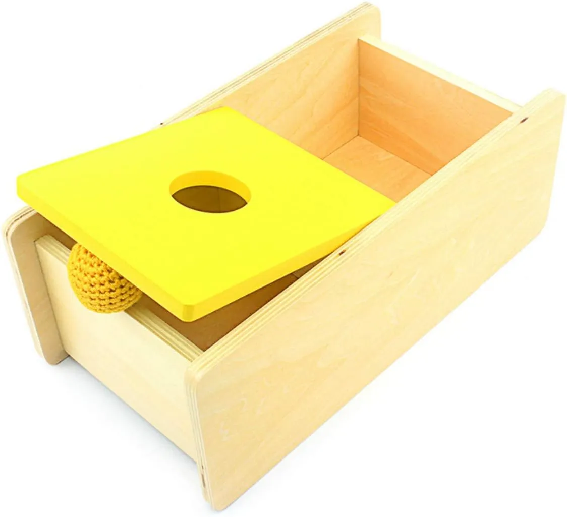 Ball Wood Learning Educational Preschool Training Baby Toy Brinquedos Juguets favorably DANNI Montessori Toddler Imbucare Box with Flip Lid Knit 