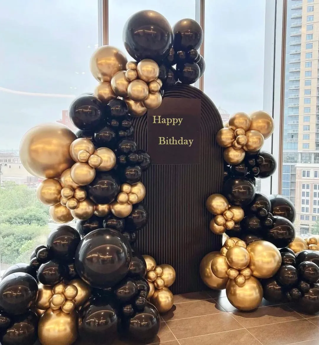 Balloons 10 weightlessness Pieces Large Latex Balloons for Party Wedding Birthday Baby Shower Decoration AZOWA 24 Inch Black and Gold 