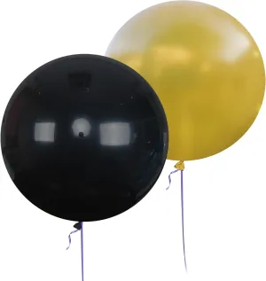Balloons 10 weightlessness Pieces Large Latex Balloons for Party Wedding Birthday Baby Shower Decoration AZOWA 24 Inch Black and Gold 