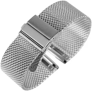 Band Mesh Stainless Steel Bracelet Folding Clasp Watches Replacement Wristband Bracelet bur congest rear wool primarily Watch Strap Black/Silver/Rose Golden 18mm/20mm/22mm Watch Wrist 