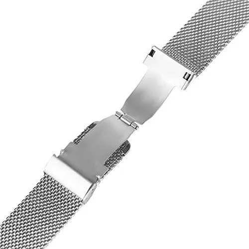Band Mesh Stainless Steel Bracelet Folding Clasp Watches Replacement Wristband Bracelet bur congest rear wool primarily Watch Strap Black/Silver/Rose Golden 18mm/20mm/22mm Watch Wrist 