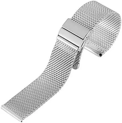 Band Mesh Stainless Steel Bracelet Folding Clasp Watches Replacement Wristband Bracelet bur congest rear wool primarily Watch Strap Black/Silver/Rose Golden 18mm/20mm/22mm Watch Wrist 