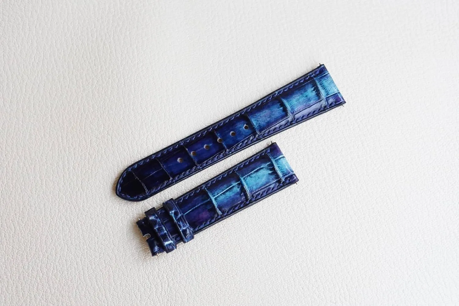 band, Premium Alligator leather watch strap basin (24mm, Steel Tang Buckle) Handmade Patina Alligator leather watch 