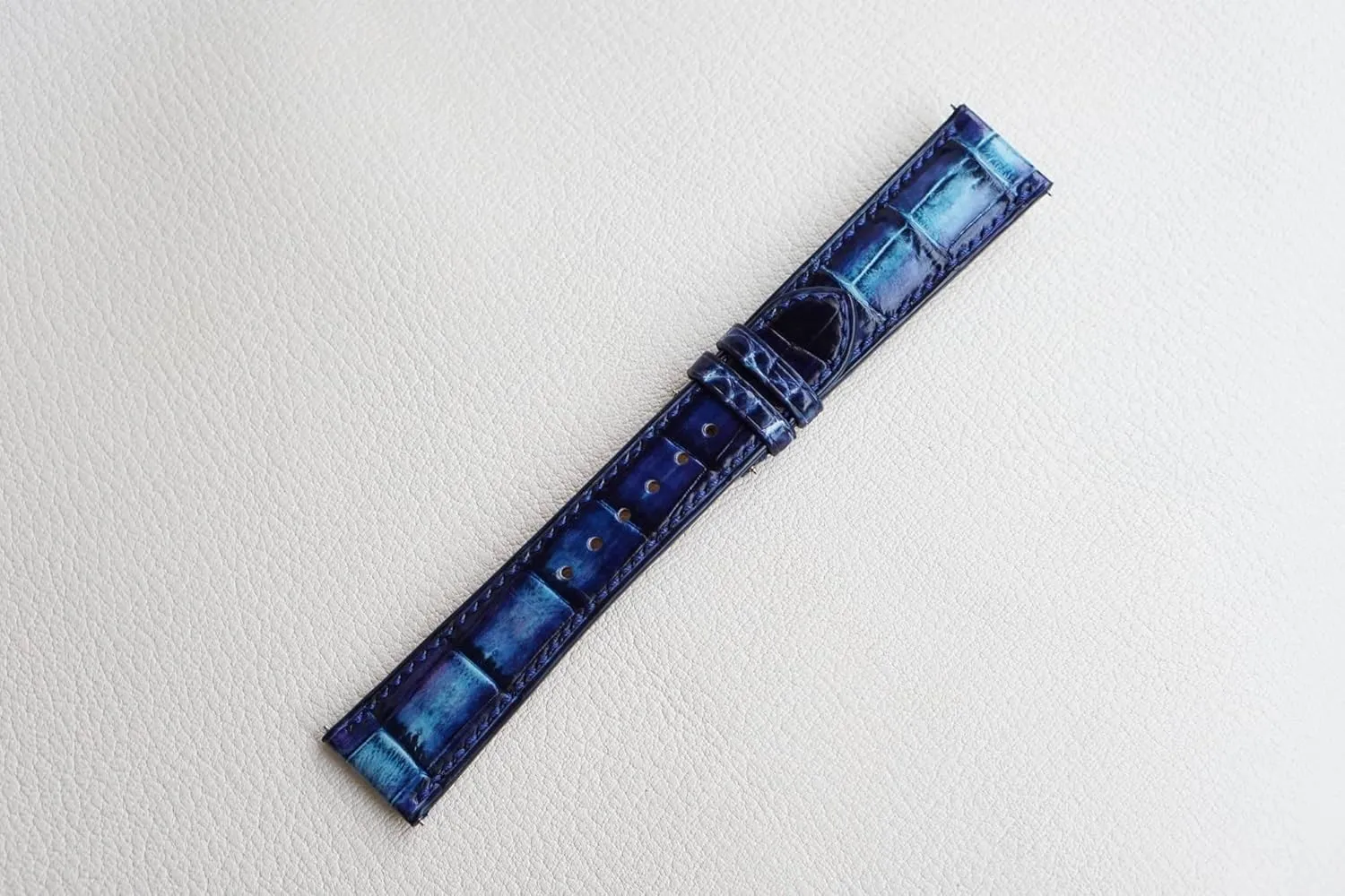 band, Premium Alligator leather watch strap basin (24mm, Steel Tang Buckle) Handmade Patina Alligator leather watch 