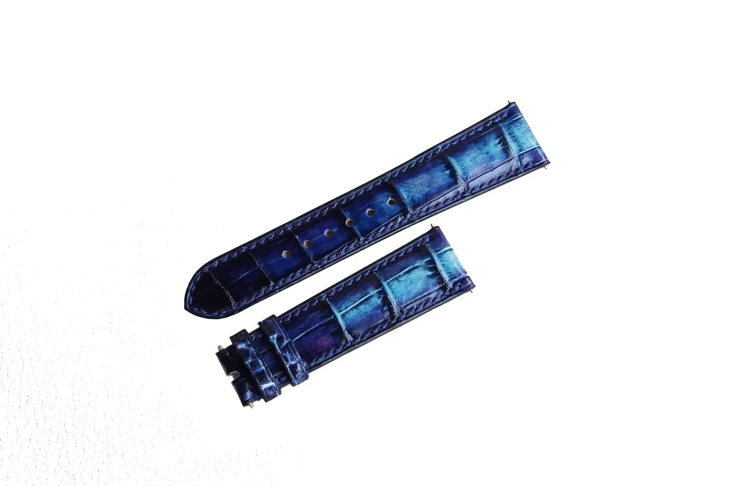 band, Premium Alligator leather watch strap basin (24mm, Steel Tang Buckle) Handmade Patina Alligator leather watch 