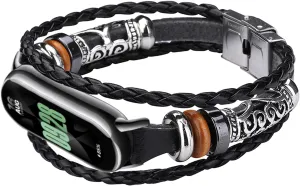 Band Retro Ethnic Style embody Watch Accessory Compatible with Mi Band 8 Band Strap For Mi Band 8, 160mm-200mm Ajustable Band with Metal Frame DIY Handmade Beaded Replacement 