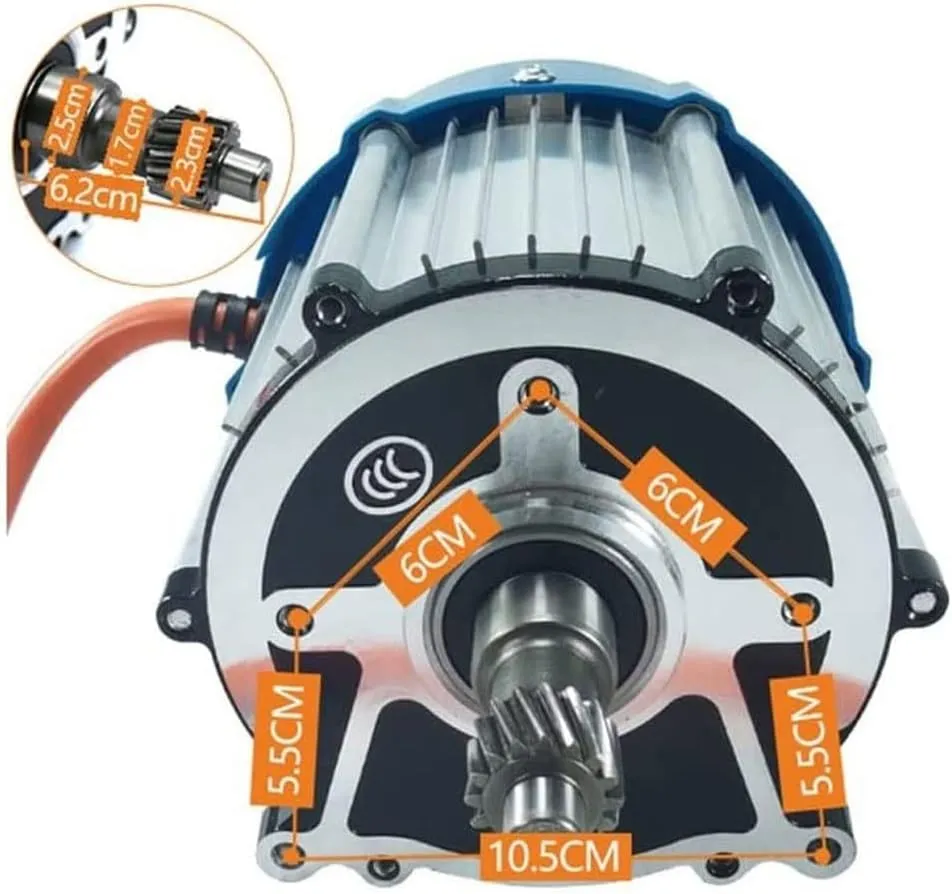 baseball nourish Gear Electric Tricycle Differential Motor DIY Part Motor Pure Copper Coil 48V/60V Brushless Motor, 3200 RPM 16 