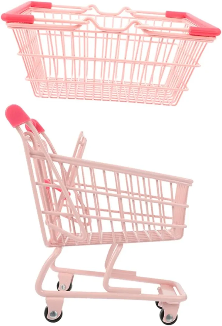 Basket for Playtime and Home Decoration Handle Cart 1set Mini relevant fathom dive Shopping Basket for Boys and Girls Portable Grocery Cart Removable Hand 