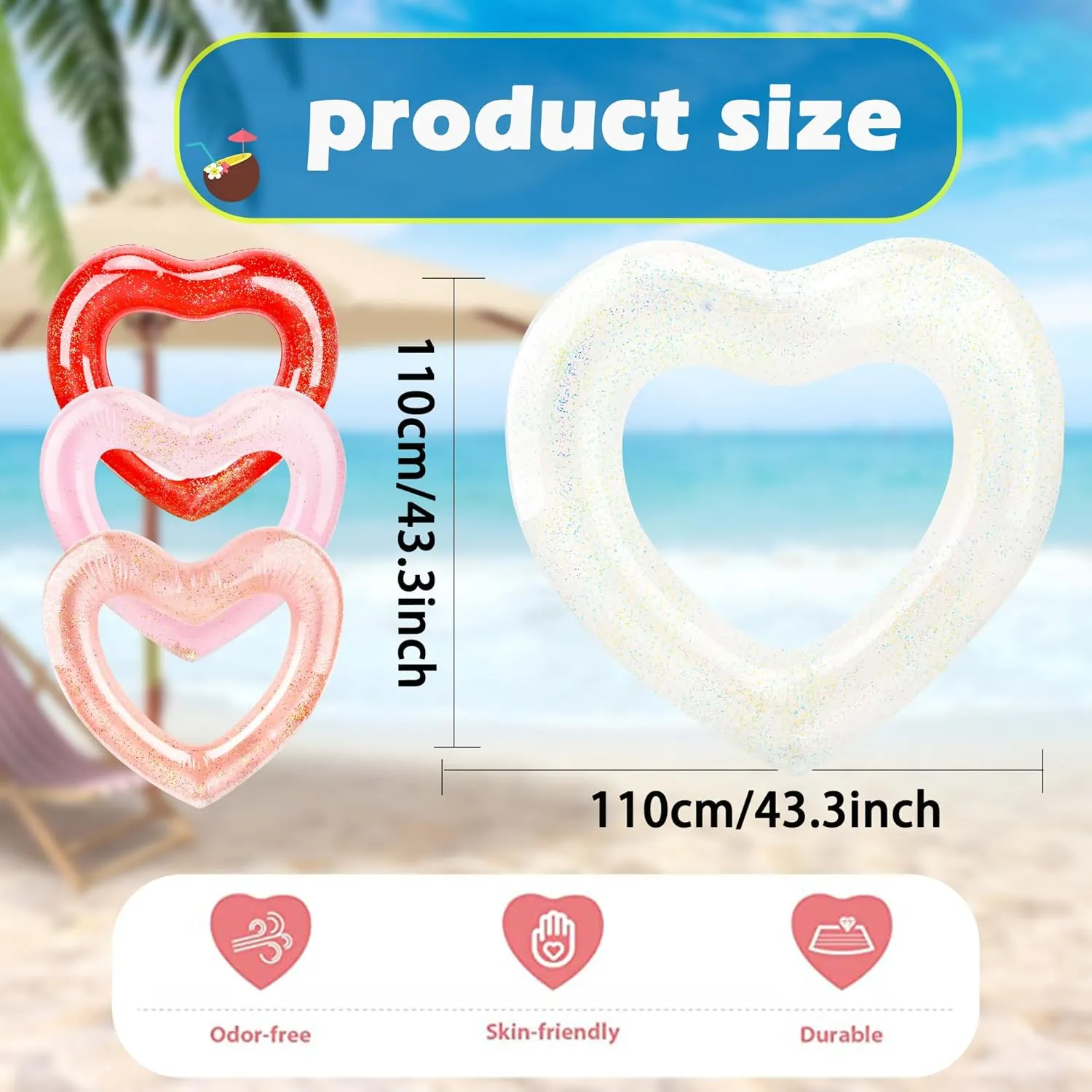 Beach Pool Bachelor Party 47.3 Inch Inflatable Heart Shaped Pool Float Inflatable Heart Shaped Swimming Ring teacup Pool Heart Shaped Tube for Adult Summer 
