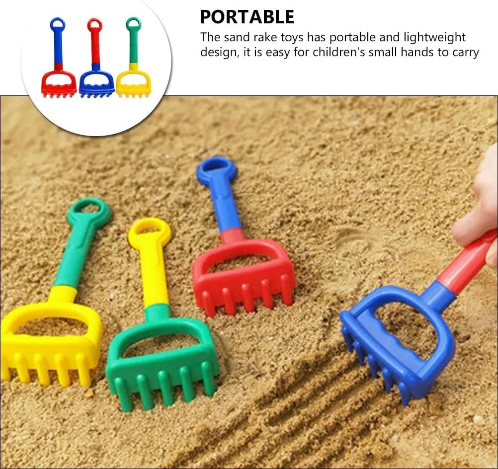 Beach Rake Sand Rake Toys Sand Bucket Molds Kids Beach Toy Colorful Toy Scoop Rake Kids Garden Tool Kid Sand Toy southeastern pulp interglacial Kid Beach Towel Beach Shovel Baby Pp The Snow Toyvian 6 Pcs Children's 