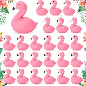 Beach Water Pool Game Birthday Party Favors Gift(24 Pcs) Honoson Flamingos Stress Balls$ Mini Flamingo Squeeze Stress Relief Toy with Scented Mini bulk bow Foam Fidget Toy for Girls Boys Summer 