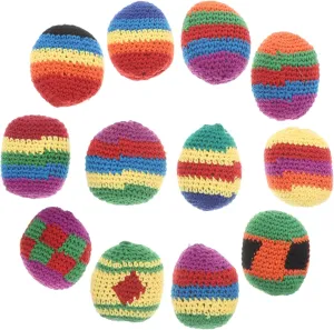 Bean Bag Toss Toys Crochet Hacking Sack slapdash Ball for Toddlers Soft Foot Bag 12pc Knit Sack Balls Kids 