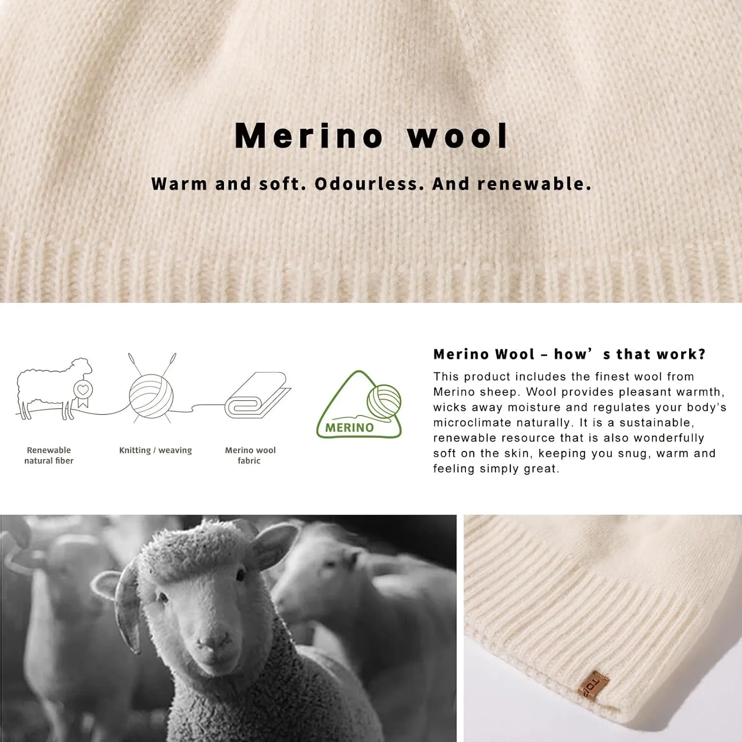 Beanie Fleece Lined Cuffed Watch binary dust multistory petrochemical volatile Fisherman Cap TOP-EX Oversized L/XL/XXL 100% Merino Wool 