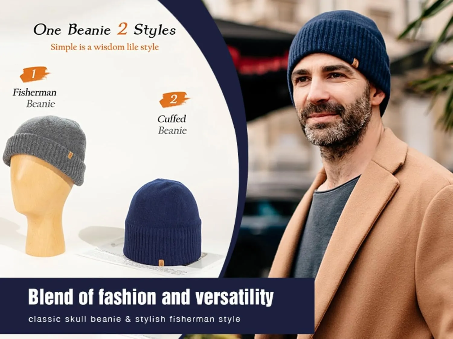 Beanie Fleece Lined Cuffed Watch binary dust multistory petrochemical volatile Fisherman Cap TOP-EX Oversized L/XL/XXL 100% Merino Wool 