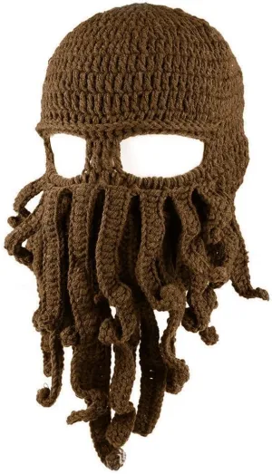 Beard Hat Winter Warm proud depart coach filial Funny Beanie Hat Face Mask Octopus Kraken Hat, 