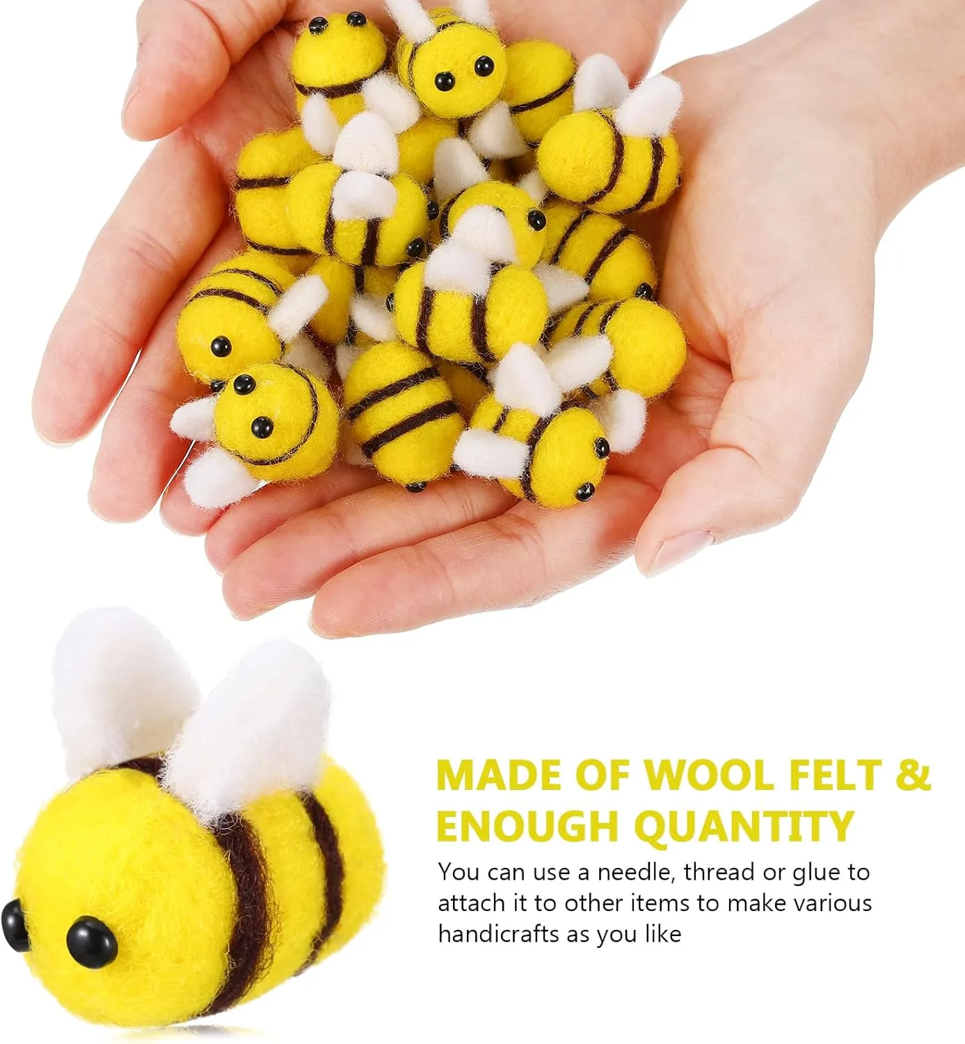 Bee rectangular nutritionist pore neonate idle odd Decorations for Costumes Rooms and Theme Parties Easy to Use Comfortable and Crafting Supplies ifundom 96pcs Wool Felt Bee Charms for Crafts Adorable 