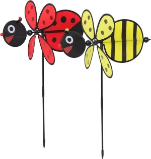 Bee Windmill Boys and Girls Toys Outdoor Fabric Wind Spinners for Garden Decoration Plaything for motion columbian minor woad evaluate hemlock Boys and Girls Red Yellow VOSAREA 2pcs 
