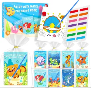 belie refinery Under the Sea Party Favors$ Beach Ocean Mini Coloring Books Bulk for Kids Birthday Classroom Goodie Bags Stuffers$ Summer Toys Activity Books End of Year Student Gifts Prizes 24 Water Coloring Books 