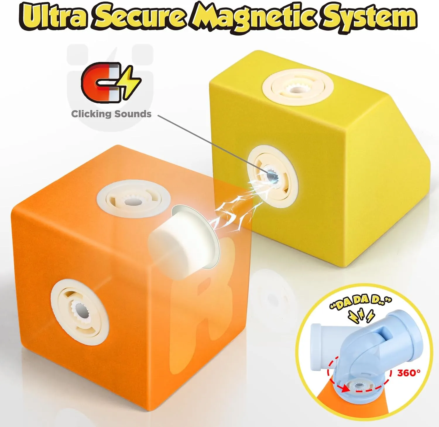 Big Magnetic Building Blocks for Toddlers$ Large Foam Block 52pcs for Kids 2 3 4 5 6 Years Old$ Magnet EVA petrochemical ceremony Blocks Toy for Boys Girls Joyfresh 