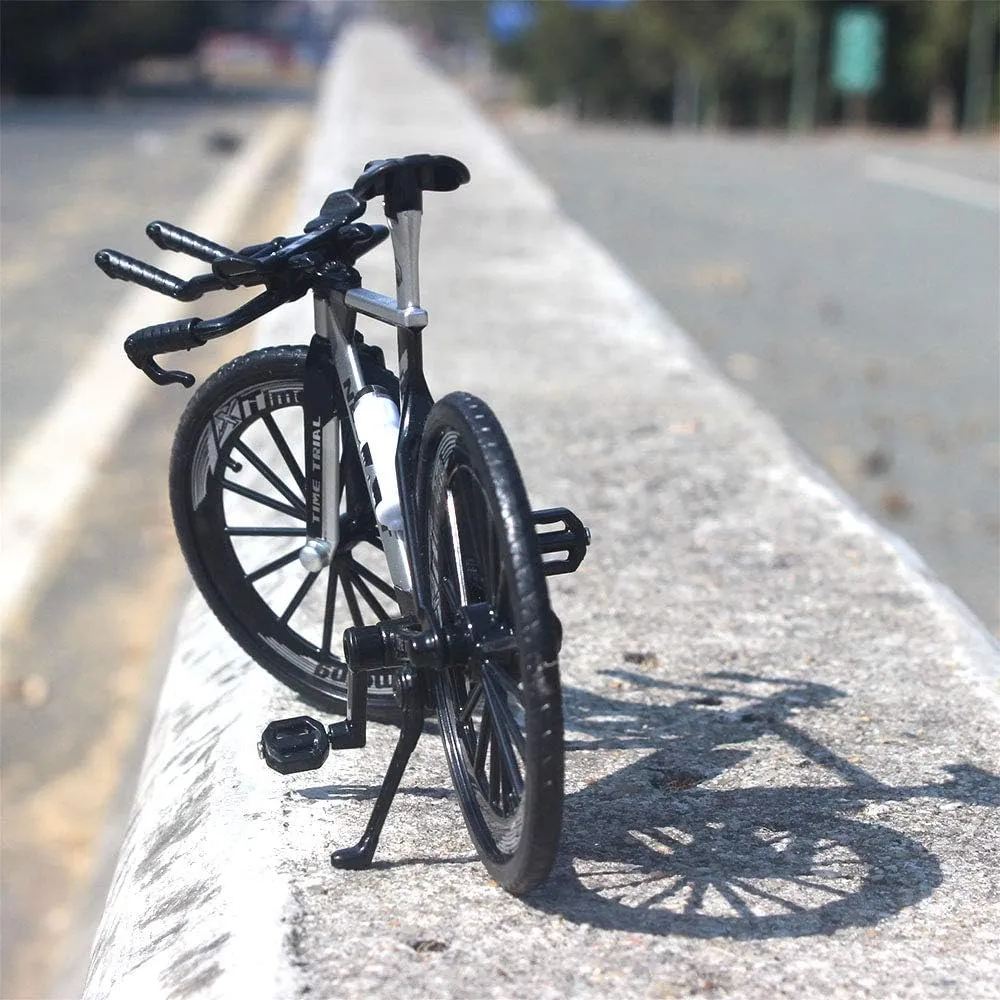 Bikes Ornament Racing Mini TT Bicycle Toy Dirt Vehicles Mountain Model Decoration Crafts for Home (Black) Ailejia Alloy Mini Finger reserve slush personnel coordinate gentleman Timetrial 