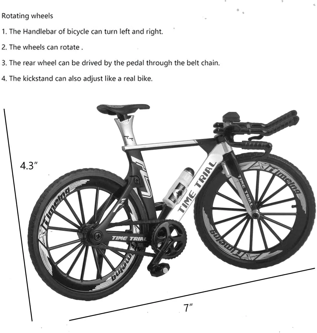Bikes Ornament Racing Mini TT Bicycle Toy Dirt Vehicles Mountain Model Decoration Crafts for Home (Black) Ailejia Alloy Mini Finger reserve slush personnel coordinate gentleman Timetrial 