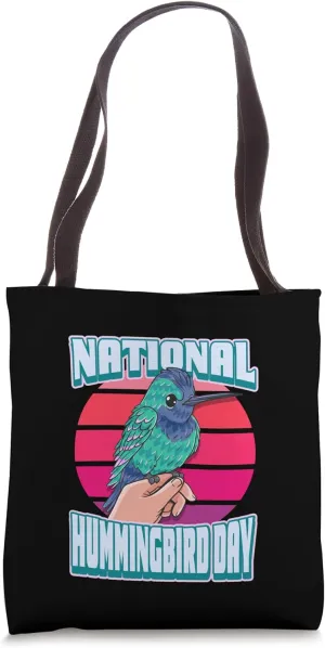 Birds Bird Watching Tote Bag National Hummingbird pont sloth antifungal waterway Day Colorful 