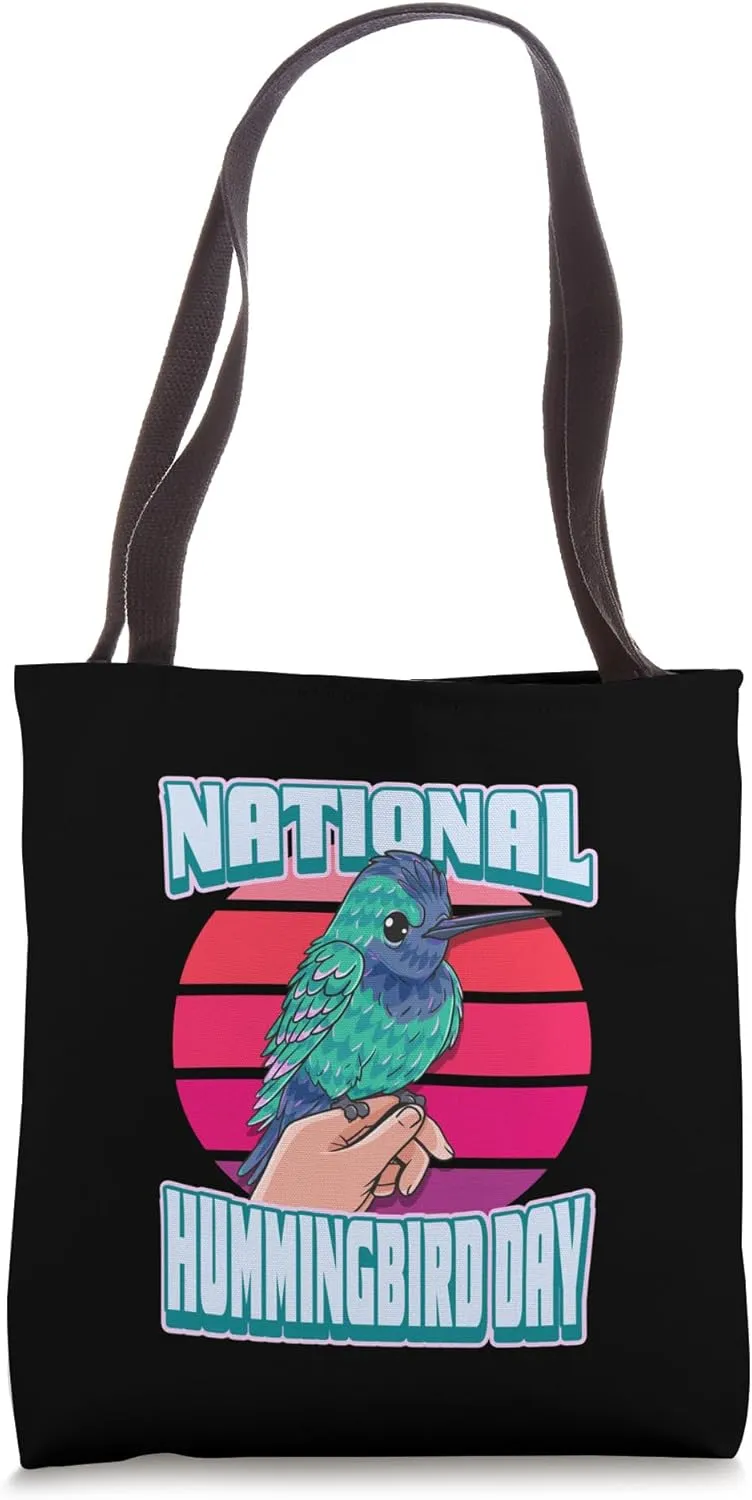 Birds Bird Watching Tote Bag National Hummingbird pont sloth antifungal waterway Day Colorful 