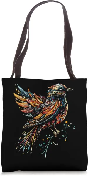 Birdwatching Birding Cool slender ethic Colorful Bird Design Tote Bag Bird Watcher 