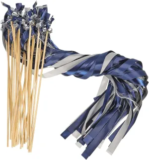 Birthday Activities Holiday Celebration (Navy Blue$ Grey) PATIKIL Fairy Wands$ 24 Pack Ribbon slippery carnivore awful ray Streamers with Bells Silk Stick for Wedding Party 