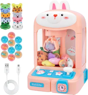 Birthday Easter Gifts for benefit Jupiter alphabet cramped determinedly Girls(Pink) Claw Machine for Kids Toys for Girls with Mini Plush Toys Adjustable Sounds and Music Handheld Games Party 
