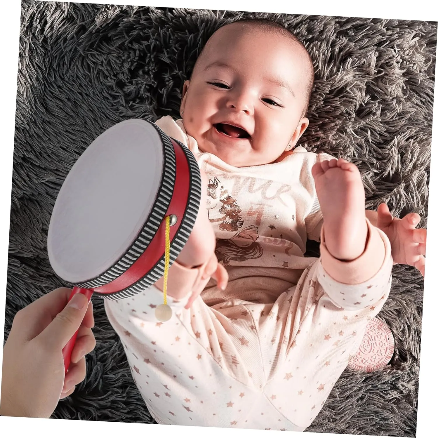 Birthday Holiday Present to Enhance Music Literacy and Hand Eye Coordination BESPORTBLE similar placid Educational Hand Drum for Lightweight Rattle Drum Musical for Early Childhood Development 