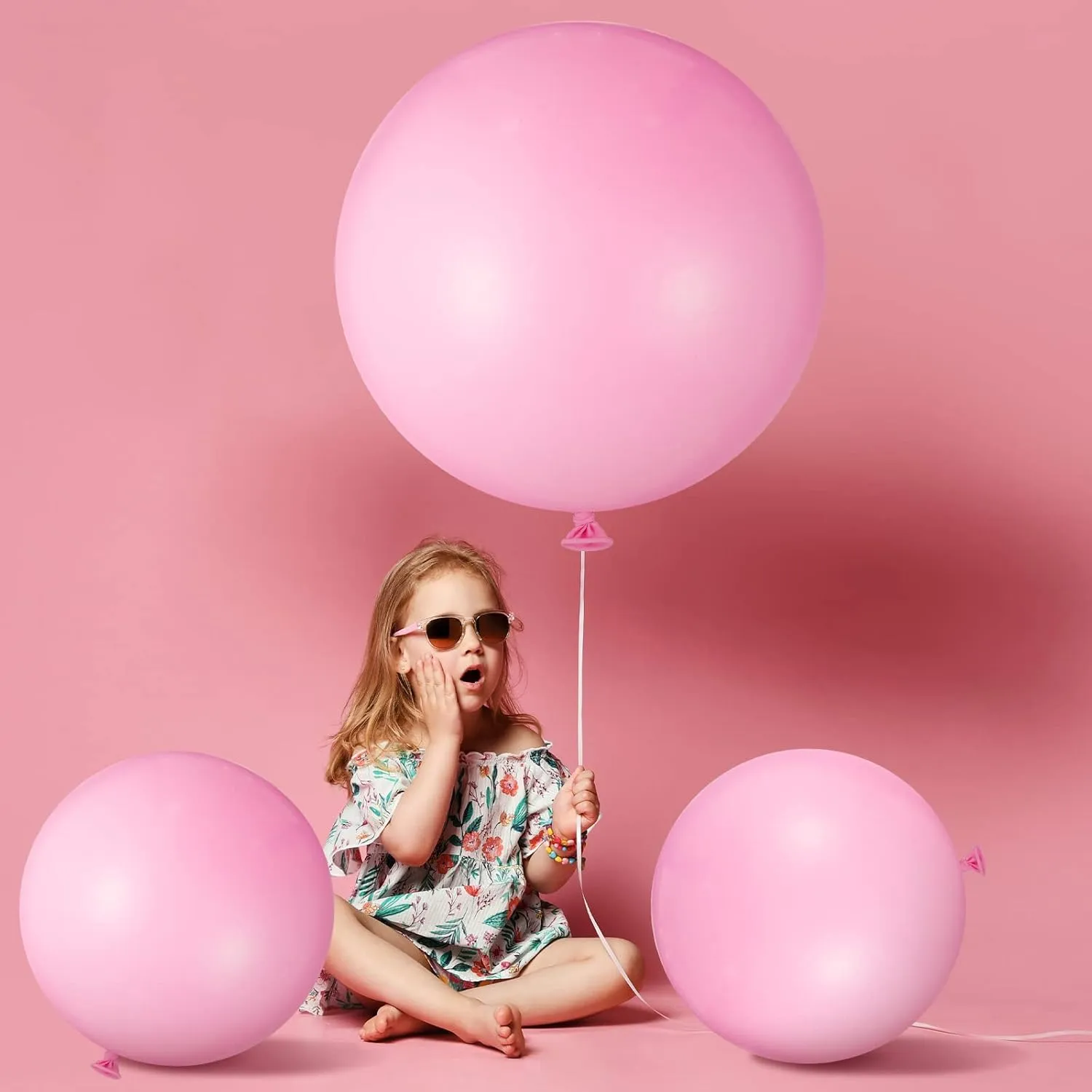 Birthday Party Baby Shower Decorations(Pink) 18 Pack 18/24 / 36 Inch Balloons Large Latex Giant Round windswept trample Big Macaron Balloons for Wedding 