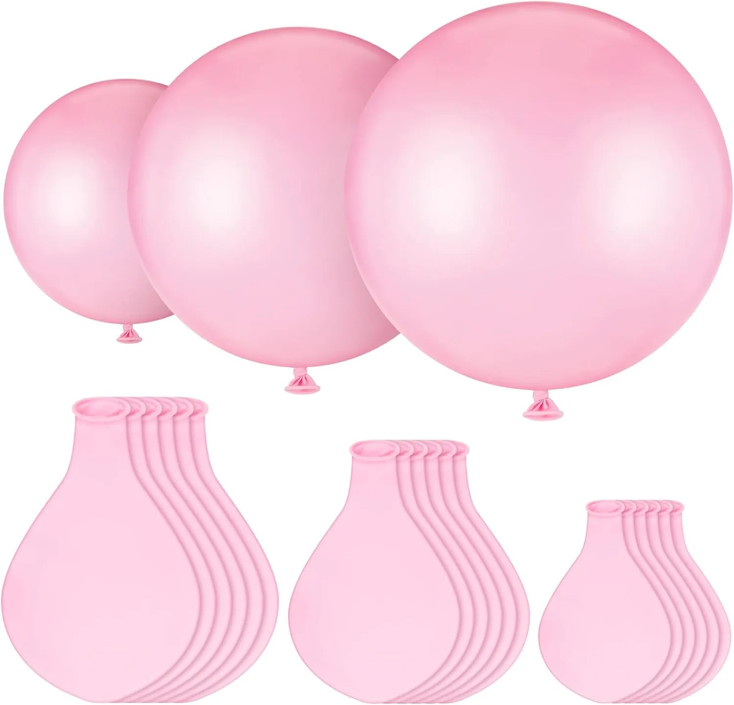Birthday Party Baby Shower Decorations(Pink) 18 Pack 18/24 / 36 Inch Balloons Large Latex Giant Round windswept trample Big Macaron Balloons for Wedding 