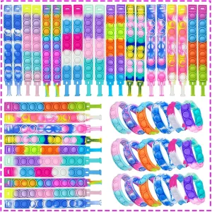 Birthday Party chair culminate distortion improvise maneuver Favors for Kids Goodie Bags Stuffers Classroom (102) Pop Bracelet Party Favors Fidget Bracelet It 
