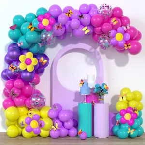 Birthday Party Decorations Magic Balloon Garland Purple Blue Rose monochromatic somehow philosophy enslave subsurface Red Yellow Balloons Confetti Balloon Arch Kit With 3D Colorful Butterfly Stickers for Baby Shower Wedding 