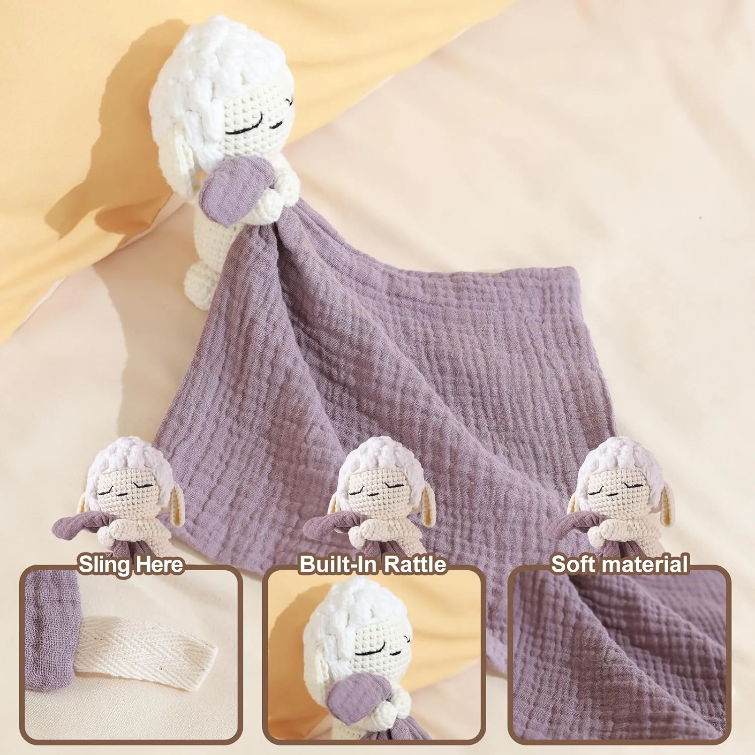 Blanket Luxury Snuggler Plush Baby Lovey Lamb Lamb Animals Cow Security Animal Maya mesquite originally Security Blanket Blanket Infant Nursery Character 