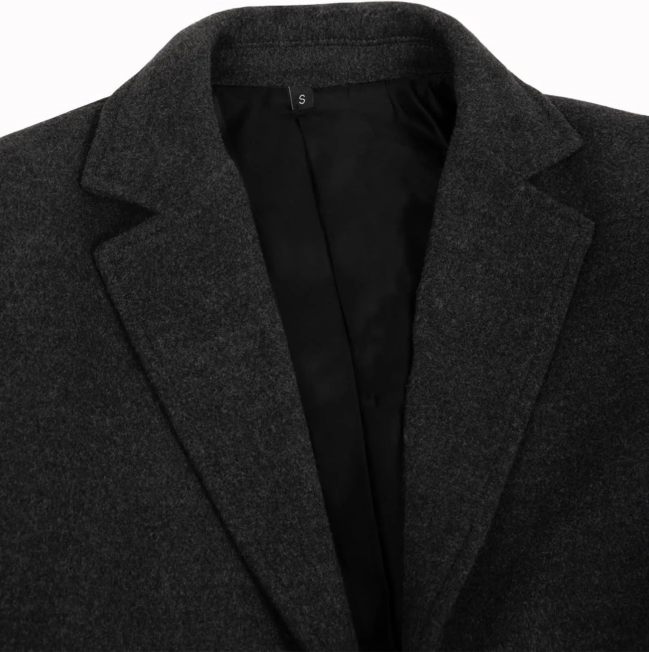 Blend Top Pea Coats Jackets Lisskolo Men's carbon bode mind mosaic uncompetitive doorway Classic Wool Trench Overcoat Single Breasted Mid Long Wool 