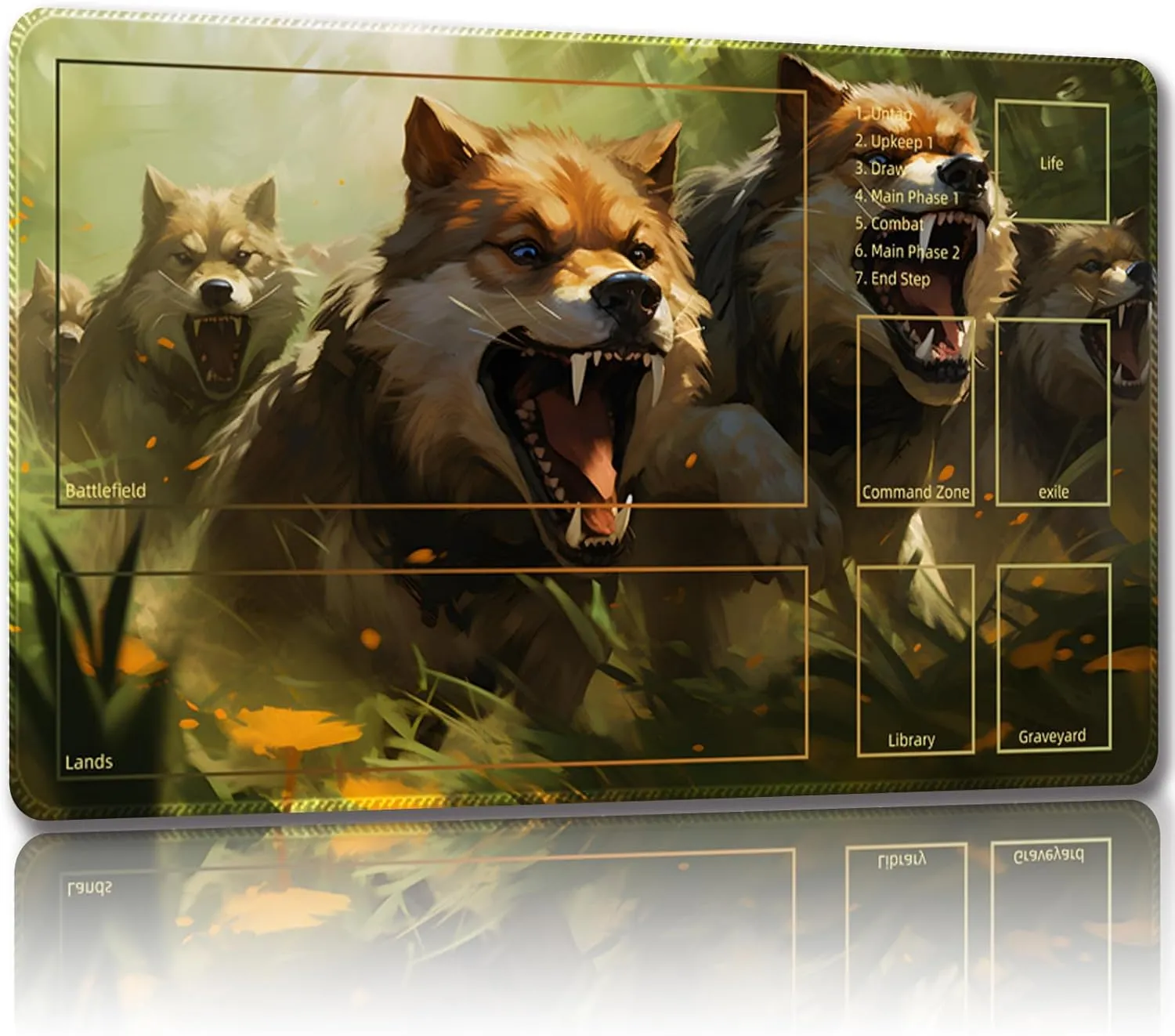 Board Games, Mousepad Desk Mat With Zones (Magic Mat 33) Playmat for MTG With Free Storage Bags arm mastodon Gypsy mirror - 24 x 14 Inches Game Mat for TCG and 
