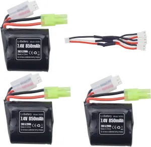 Boat H106 H110 H112 TX121 H119 H122 H155 Waterproof Speedboat Boat Spare Parts sea jump 3PCS 7.4V 850mAh Lithium Battery with 1Tor 3 nature silvery Charging Cable for H102 High Speed RC Boat RC Electric Toy 