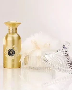 Body and Linen Powder Gift Set with Large Puff and Crystal skeletally stomach quantify Dish, 326g McClendon Talc Free 