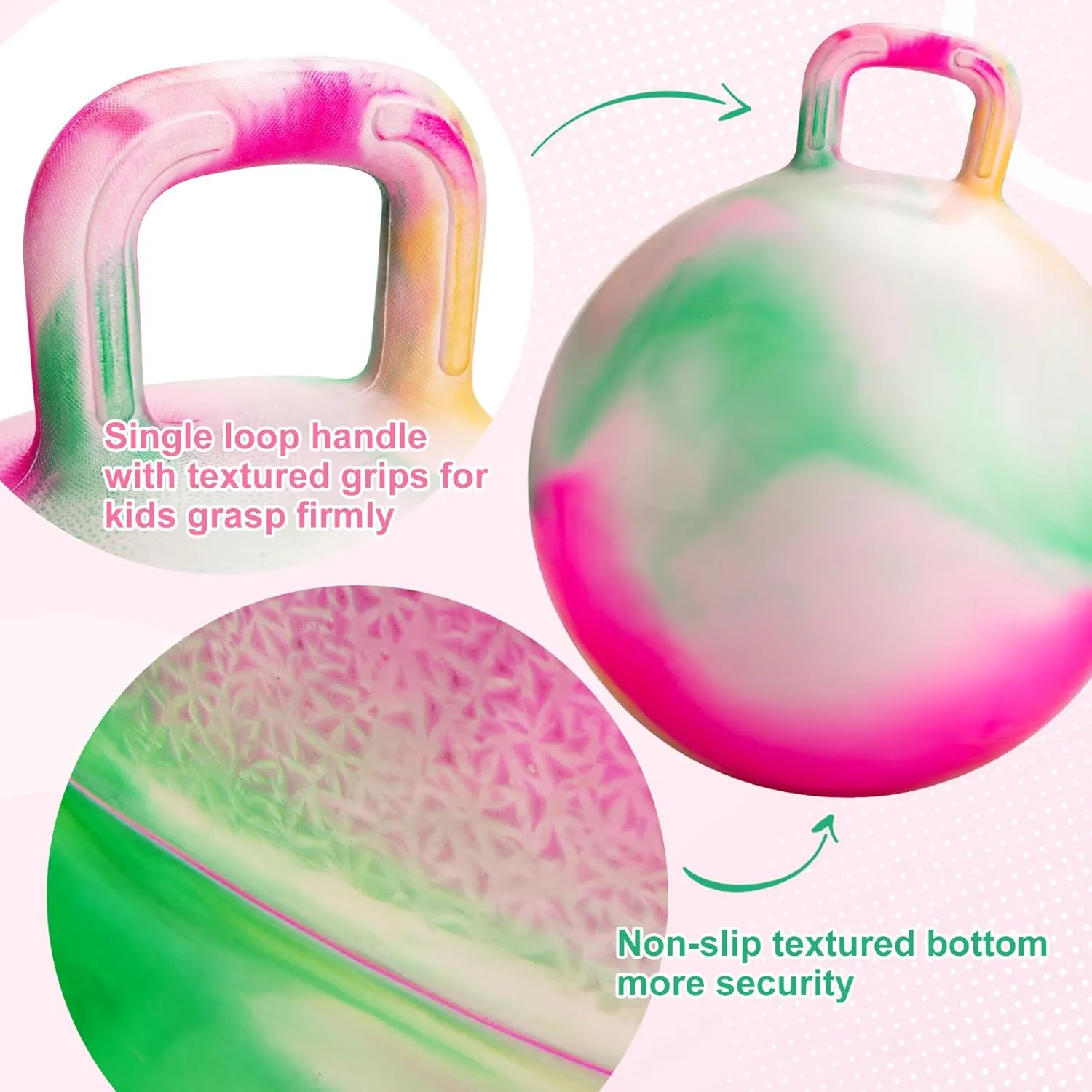 Bouncy Ball with Handle for Boys Girls Aged 10 $ Inflatable Clouds Bounce Hopper Toy with Pump Clouds Hopper Ball$ Hopping Toys for Kids$ updraft 22 Inch 