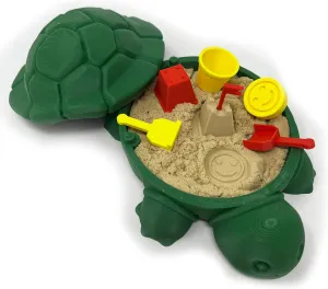 Box - 6 x 6 in - Stress Relief - Includes Soft Moldable Play Sand and Mini Tool Accessories - Novelty Gift - Desktop Decor - Zen Garden - (Green) Munnygrubbbers - Mini outdoor Desktop Turtle Sand 