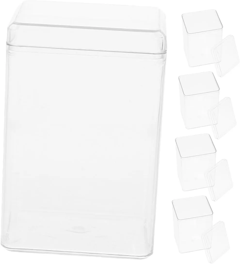 Box for Collectibles Easy Access Showcase for Toys and Models for Organizing and Protecting band Displays VICASKY 5pcs Clear Figurine Display Case for Mini Action Figures Storage 