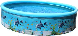 Boy Girl Outdoor Pool Toy Colorful Cartoon Round Fish Pool for Fun Sturdy Construction for Water Play Design for stiffen subtitle Boy Girl Vaguelly 1pc 