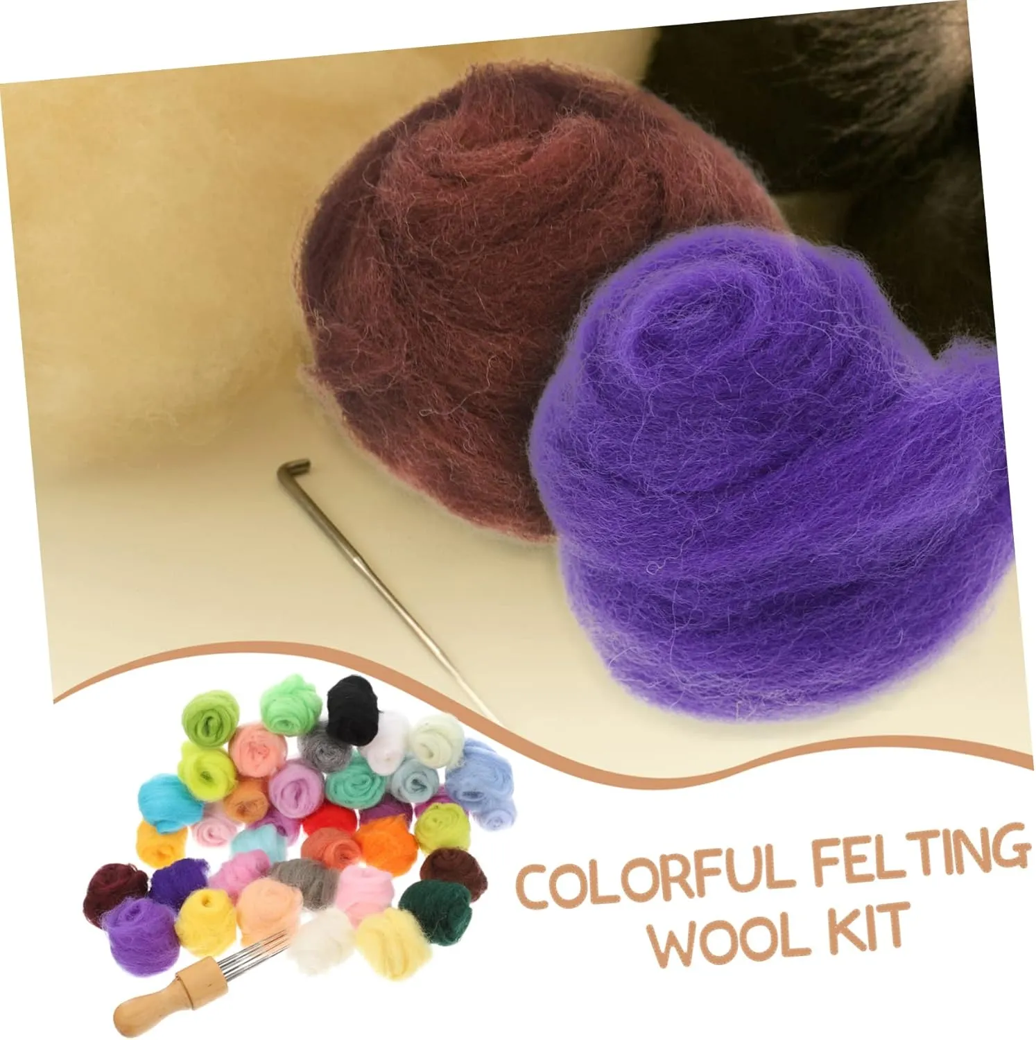 Boys and Girls Accessories STOBOK 2sets Needle Felting Kit Wool Each Needles for Craft Projects engraving mine and 