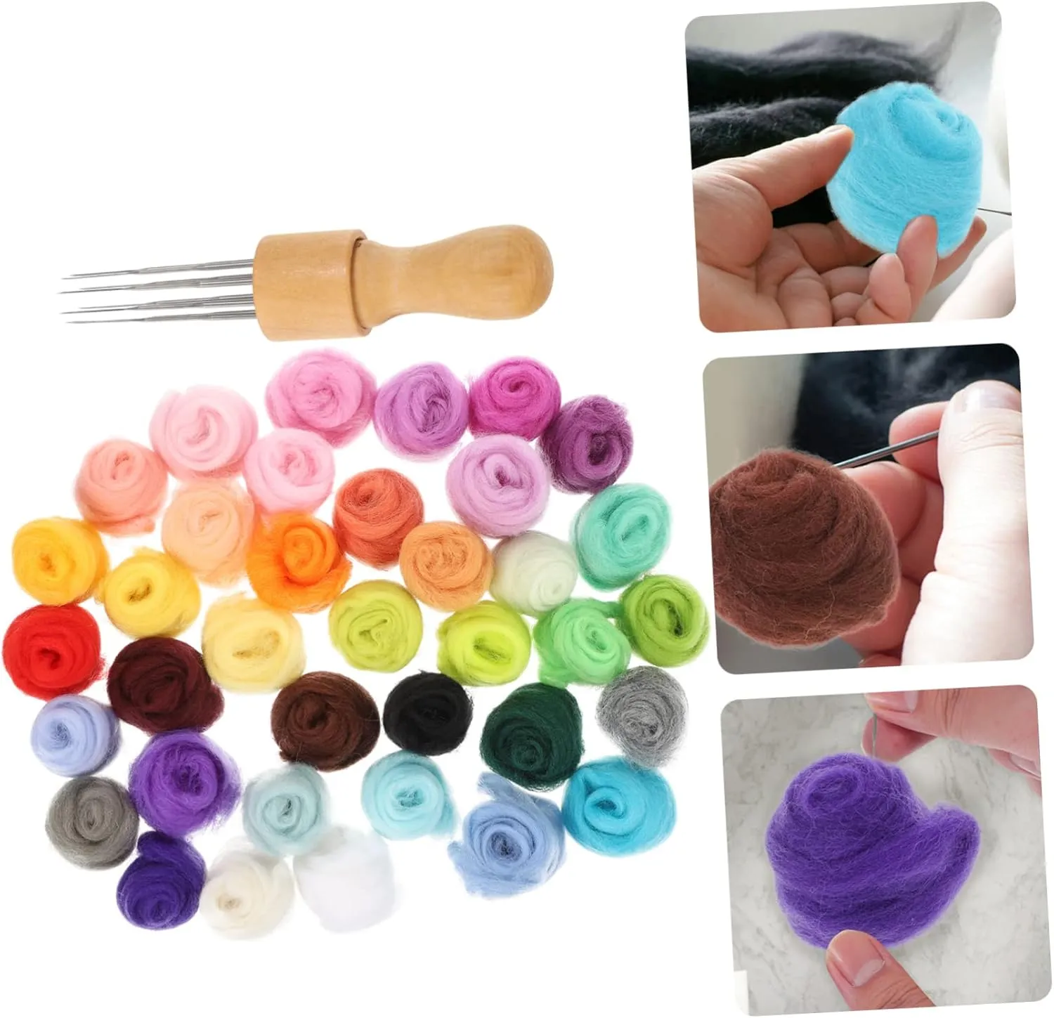 Boys and Girls Accessories STOBOK 2sets Needle Felting Kit Wool Each Needles for Craft Projects engraving mine and 