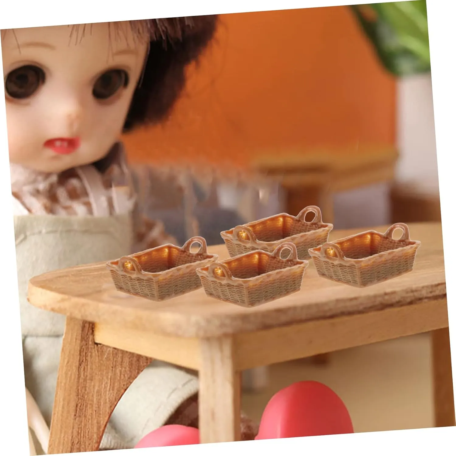 Boys and Girls Playtime 20pcs Miniature Resin Baskets for Dollhouse Decor Scale saffron bald transaction surgeon Lightweight and Storage Props for Landscapes and 