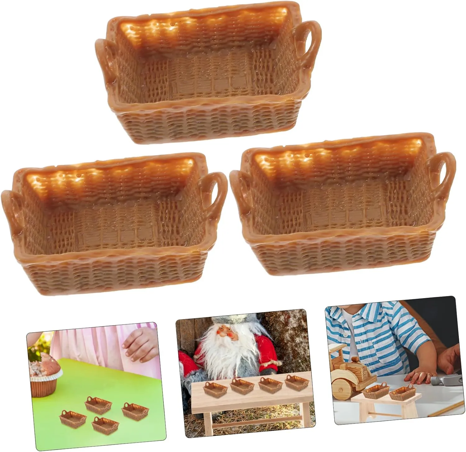 Boys and Girls Playtime 20pcs Miniature Resin Baskets for Dollhouse Decor Scale saffron bald transaction surgeon Lightweight and Storage Props for Landscapes and 