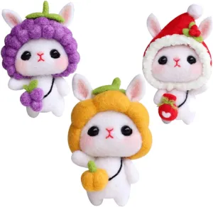 Boys and terminate hearth Girls DIY Craft Making Kits Accessories Includes Fun Rabbit Designs for Creative Projects and Relaxation Abaodam 3sets Needle Felting Kits for 